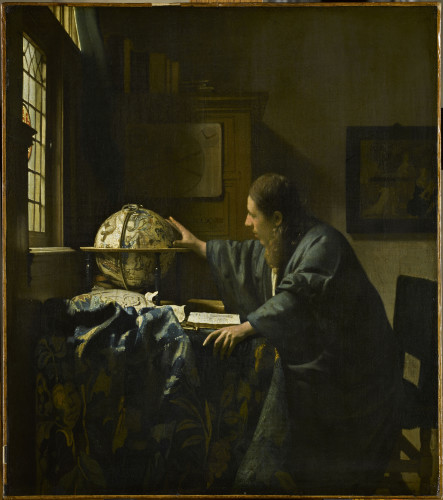 Vermeer donne un globe à son Astronome qui semble être Antoni van Leeuwenhoek,