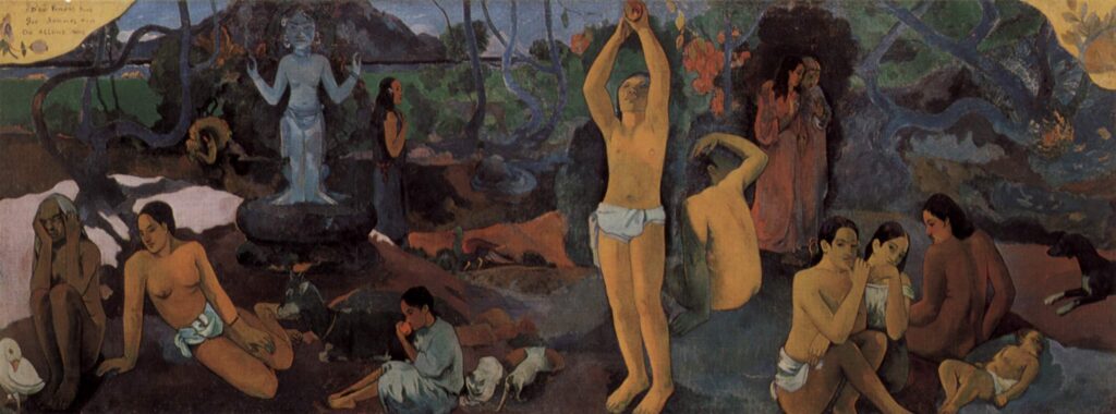 Gauguin cherche une terre paradisiaque où l'on pourrait revivre l'unité et l'harmonie entre les hommes et la nature.