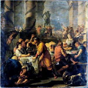 Pendant les Fêtes Saturnales, on organisait des banquets et on s’invitait les uns chez les autres.